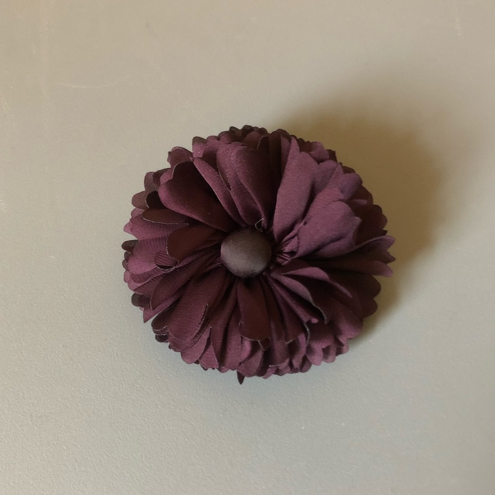 Plum Purple Flower Hair Clip / Brooch Pin